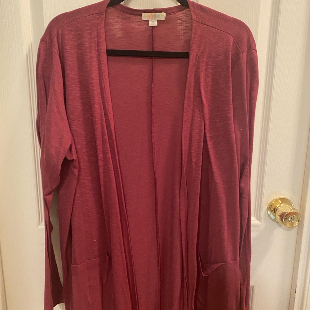 LuLaRoe Red Open Front Cardigan Sweater